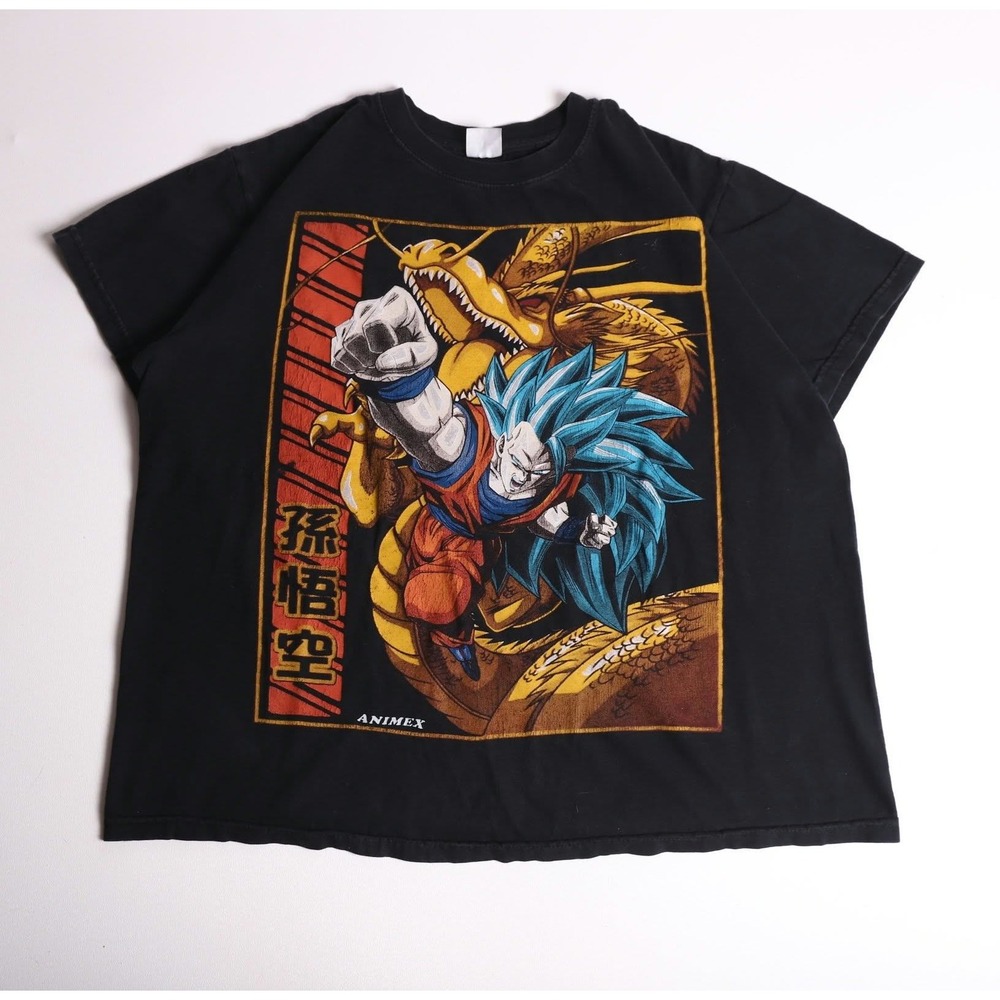 Animex Dragon Ball Z Goku Super Saiyan Blue Shenron Graphic T-Shirt Black XL